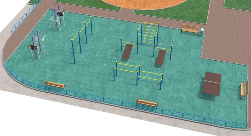 Проект спортивной площадки с столом теннисным в Петропавловске-Камчатском