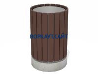 Урна деревянная круглая с бетонным основанием МАФ 1632 в Петропавловске-Камчатском