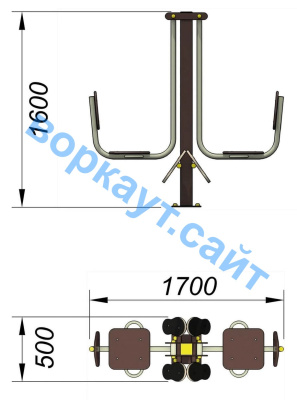 Уличный тренажер "Жим ногами горизонтальный " УТ 003 в Петропавловске-Камчатском