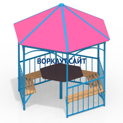 Беседка со столом и лавками МАФ 4121 в Петропавловске-Камчатском