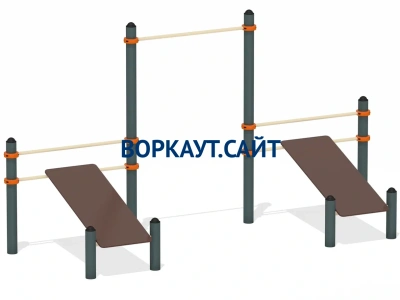 Воркаут с турником и двойной скамьей для пресса ВС-28 в Петропавловске-Камчатском