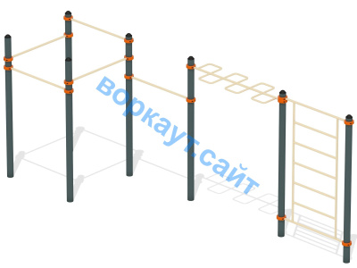Воркаут турники с шведской стенкой и рукоходом  ВС-21 в Петропавловске-Камчатском