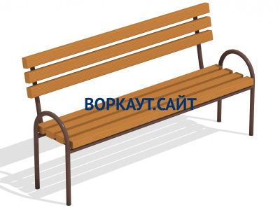 Парковая лавочка со спинкой МАФ 1605 в Петропавловске-Камчатском