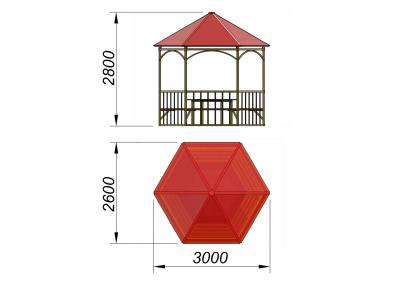 Беседка со столом и лавками МАФ 4121 в Петропавловске-Камчатском