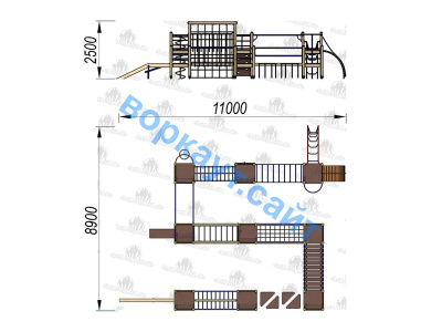 Детский спортивный комплекс Полоса препятствий ДСК 3116 в Петропавловске-Камчатском