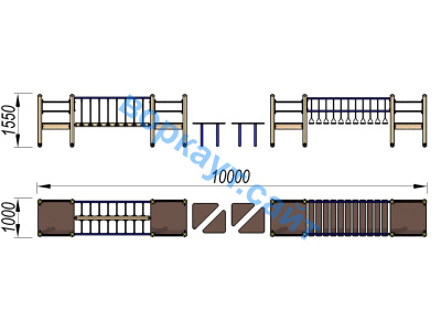 Детский спортивный комплекс Двойной мостик ДСК 3115 в Петропавловске-Камчатском