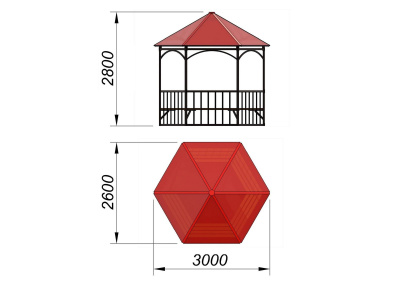 Беседка с лавками и полом МАФ 4122 в Петропавловске-Камчатском