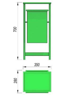Урна с крышкой МАФ 1631 в Петропавловске-Камчатском