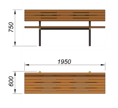 Диван уличный МАФ 1608 в Петропавловске-Камчатском