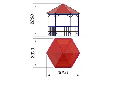 Беседка с лавками МАФ 4120 в Петропавловске-Камчатском