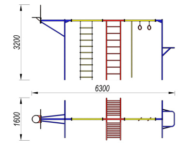 Гимнастический комплекс с баскетбольным щитом МАФ 3001 в Петропавловске-Камчатском